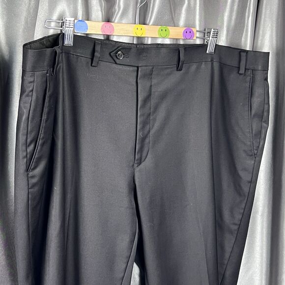 Ralph‎ Lauren 100% Wool Pants 44x30 Straight Classic Career Black Luxury Modern - Picture 4 of 10